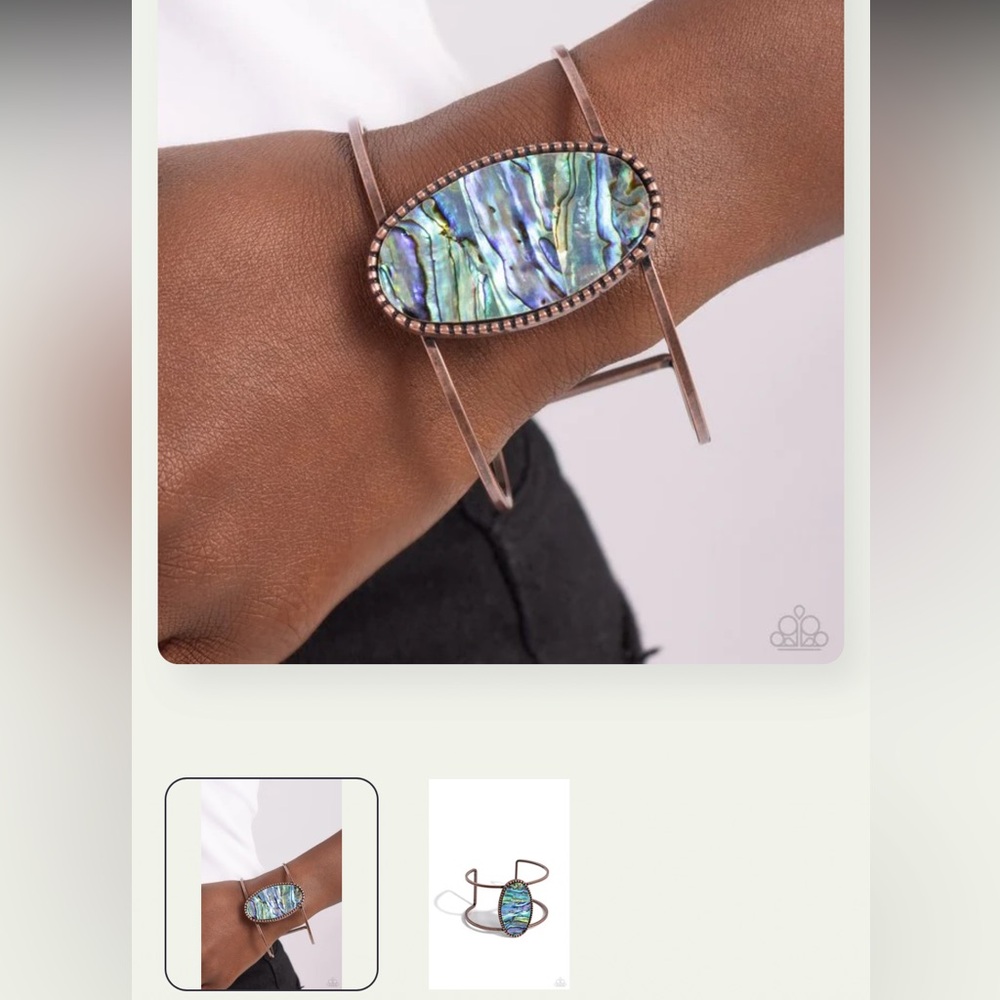 🐚💎🐚 “ENIGMATIC ENERGY” FAUX ABALONE SHELL CUFF COPPER BRACELET ~ PAPARAZZI❗️ - Picture 4 of 4